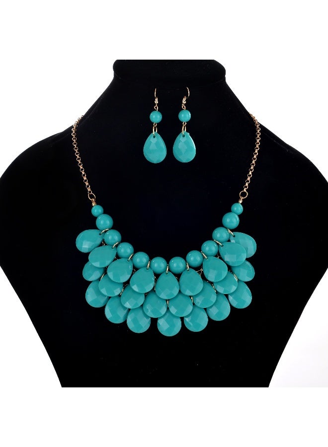 NIBEMINENT Beachy Elegance: Euro-American Waterdrop Necklace Set