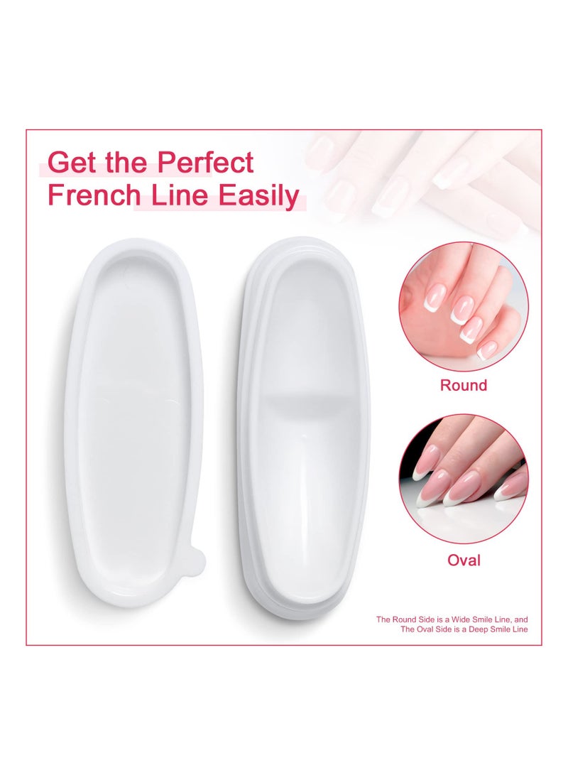 Nail Dip Container, Dipping Powder Tray, French Nail Smile Line Molding Manicure Mould Fashion Nail Tool, for Nail Salon, Professional or Personal Use to Diy Their Own Style, Non-Toxic(4 Pack) - Image 2