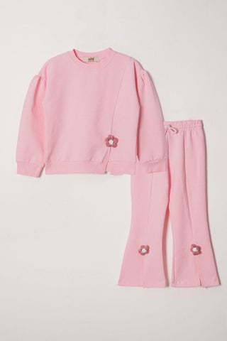 Crew Neck Long Sleeve Daisy Detailed Long Sleeve Light Pink Color Girls Tracksuit Set - pzsku/ZC107BDDD2F6BCCFB8CE7Z/45/_/1741212713/4f87e2f0-1e64-4130-8356-eca4d7f8cd47