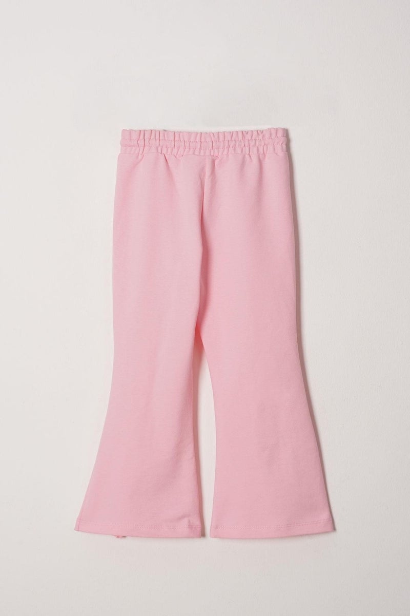 Zepkids Crew Neck Long Sleeve Daisy Detailed Long Sleeve Light Pink Color Girls Tracksuit Set  - Image 5