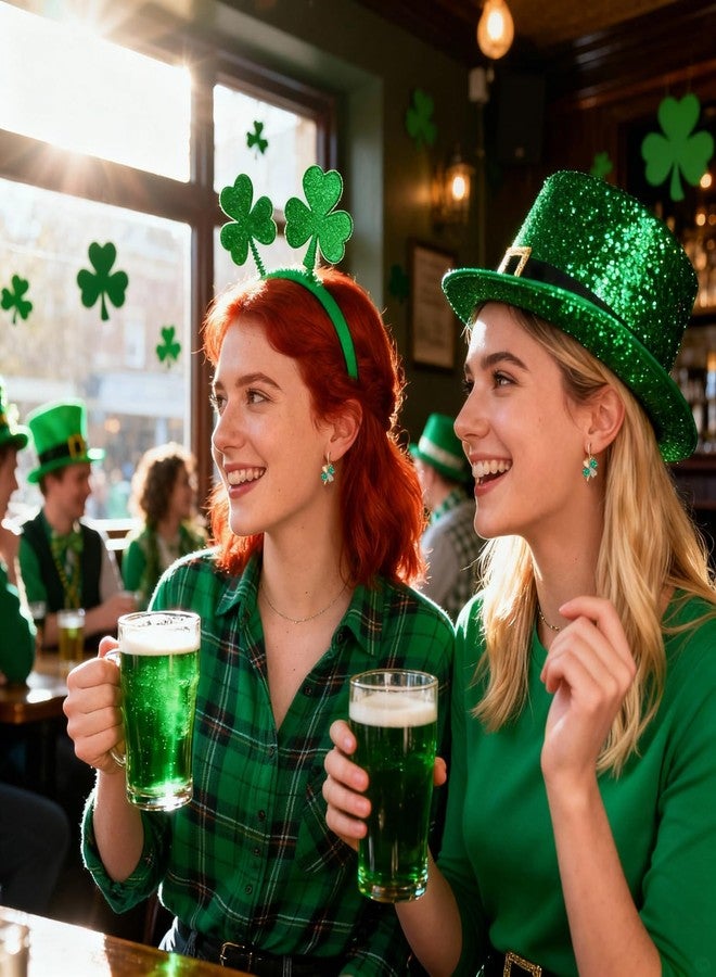 HighSpark St. Patrick's Day Earrings for Women | Irish Shamrock Earrings | Green Clover | Lovely Jewelry Gift - Green Leverback - Image 5
