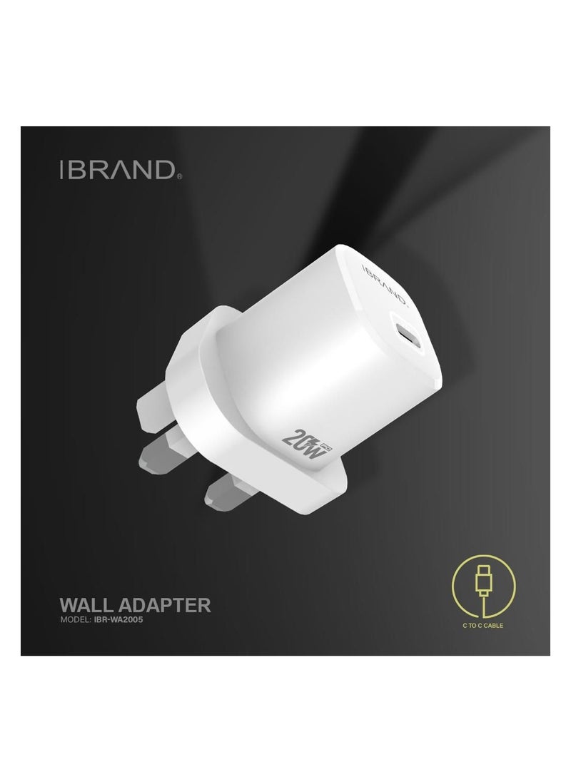 IBRAND - 20W USB Type C Fast Wall Adapter - Image 1