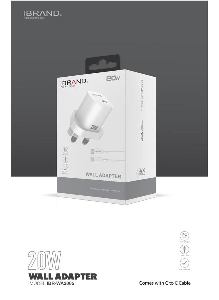 IBRAND - 20W USB Type C Fast Wall Adapter - Image 1