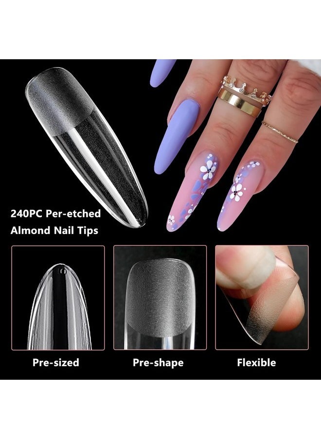 240Pc Xl Almond Gel X Nail Tips Clear Fake Nails Extra Long Almond Nail Tips Full Cover Artificial Fingernails Xl Soft Gel False Nail Tips For Acrylic Nail Extension Press On Nail Making - pzsku/ZC107EA2838F0348BE3B4Z/45/_/1730894746/07655c40-8687-44a4-8f35-e4ebf0cf0717