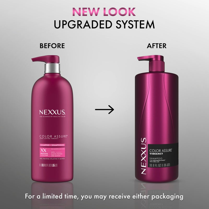 Nexxus Color Assure Sulfate-Free Shampoo with ProteinFusion For Color-Treated Hair for Enhanced Color Vibrancy, Silicone Free Shampoo with Pump 33.8 oz - Image 3