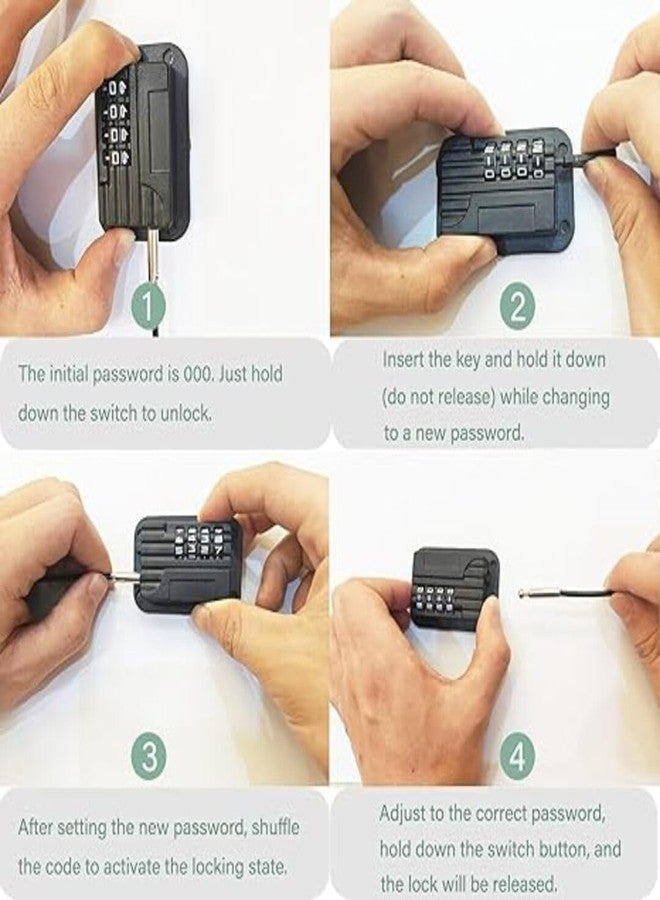 Hitexnetee Child Safety Number Lock - Strong Adhesive Cable Lock for Fridge, Freezer, Cabinet, Drawer, Window & Door | Baby & Toddler Proof Locking for Home Safety - Black (Pack of 1) - Image 5