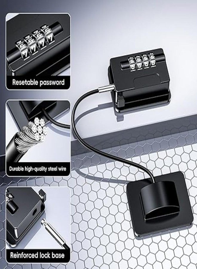 Hitexnetee Child Safety Number Lock - Strong Adhesive Cable Lock for Fridge, Freezer, Cabinet, Drawer, Window & Door | Baby & Toddler Proof Locking for Home Safety - Black (Pack of 1) - Image 3