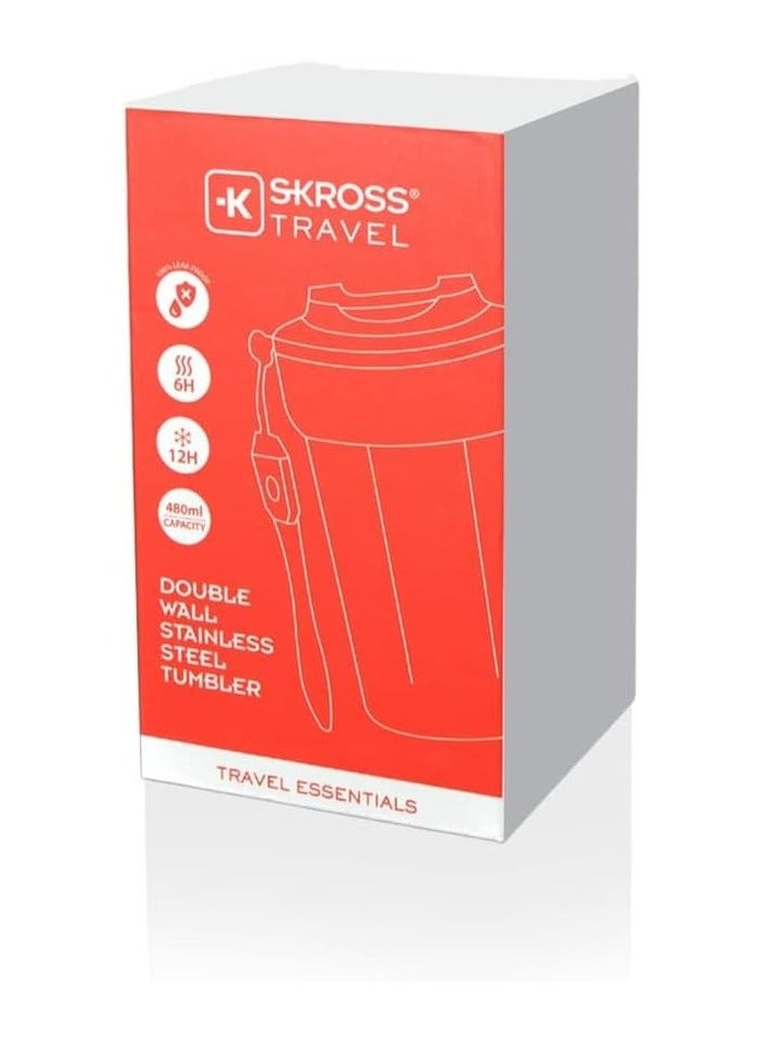 SKROSS Travel Premium Insulated Stainless Steel Tumbler Hot For 6 Hours Cold For 12 Hours 480 Ml Designed By Skross - Image 5