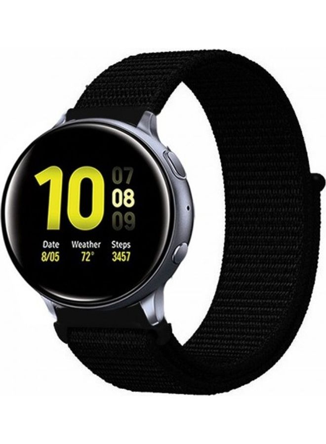 vesus Replacement Nylon Band For Samsung Galaxy Watch Active/Active 2 Dark Black