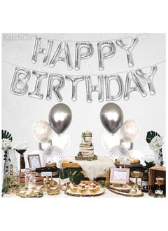 KATCHON Silver Happy Birthday Balloons Banner for Birthday Party Decoration  - Image 4