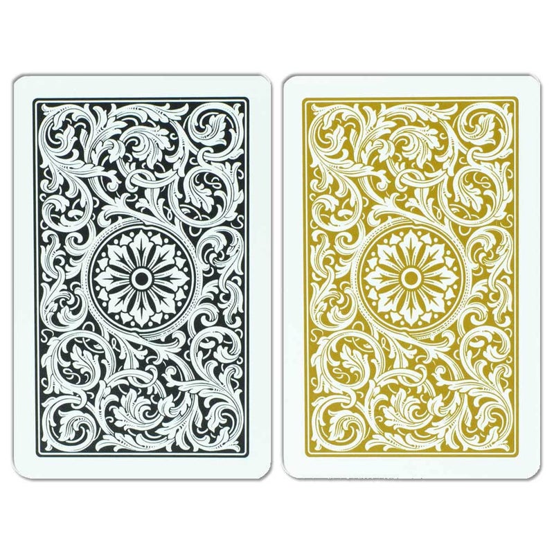 Copag 1546 Design 100% Plastic Playing Cards  Bridge Size (Narrow) Black/Gold (Standard Index  6 Sets) - Image 4
