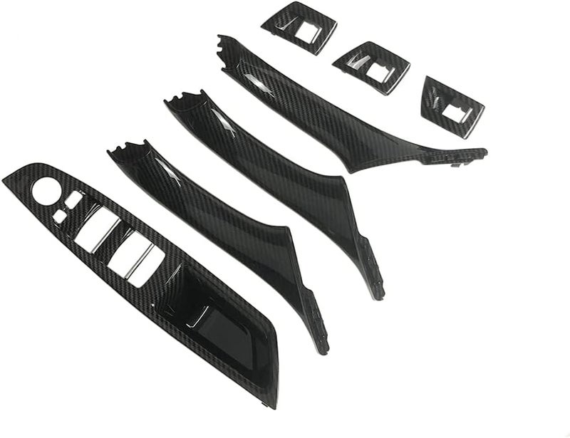 CHUANGHUI Car Door Handle Cover for BMW 5 Series F10 2011-2016 Interior Door Handles Replace Trim Cover 520i 528i 530i 535d 535i 550i (Carbon Fiber Color) - Image 1