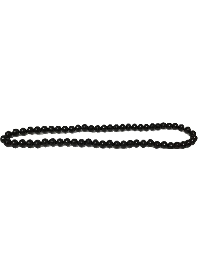 خرز بلاستيك 8 ملم بلون معدني - أسود