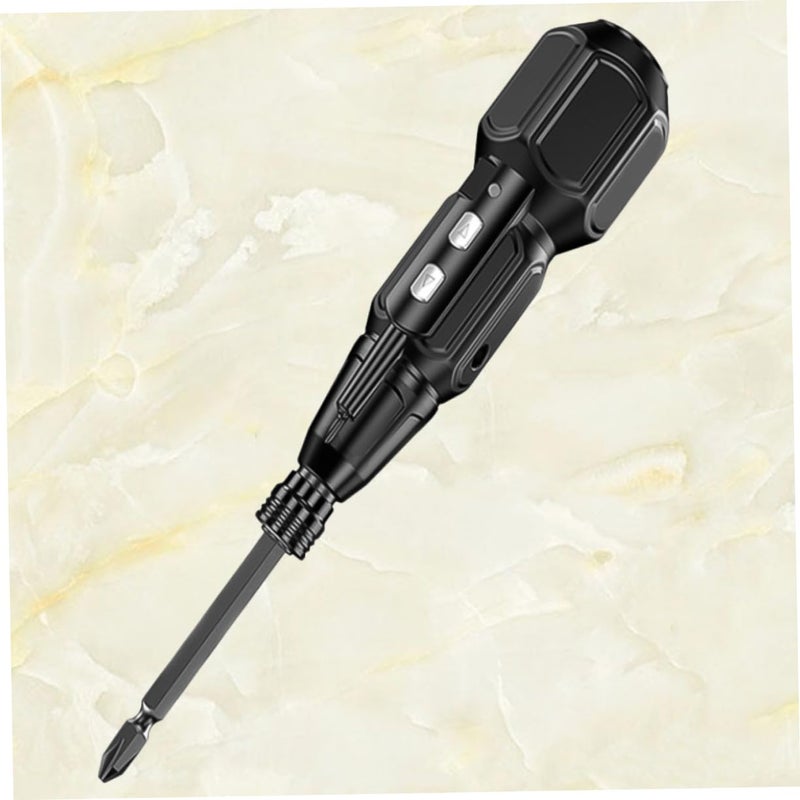 مجموعة مفك براغي لاسلكي قابلة لإعادة الشحن مع ضوء LED وشحن USB وقطع سوداء - Image 4
