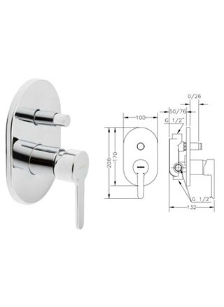 Genebre Concealed Shower Mixer In Chrome With Two Circular Lines - pzsku/ZC10839A6CBB680260B15Z/45/_/1724144531/ca16680d-a91f-4b94-9538-7df745927f9a