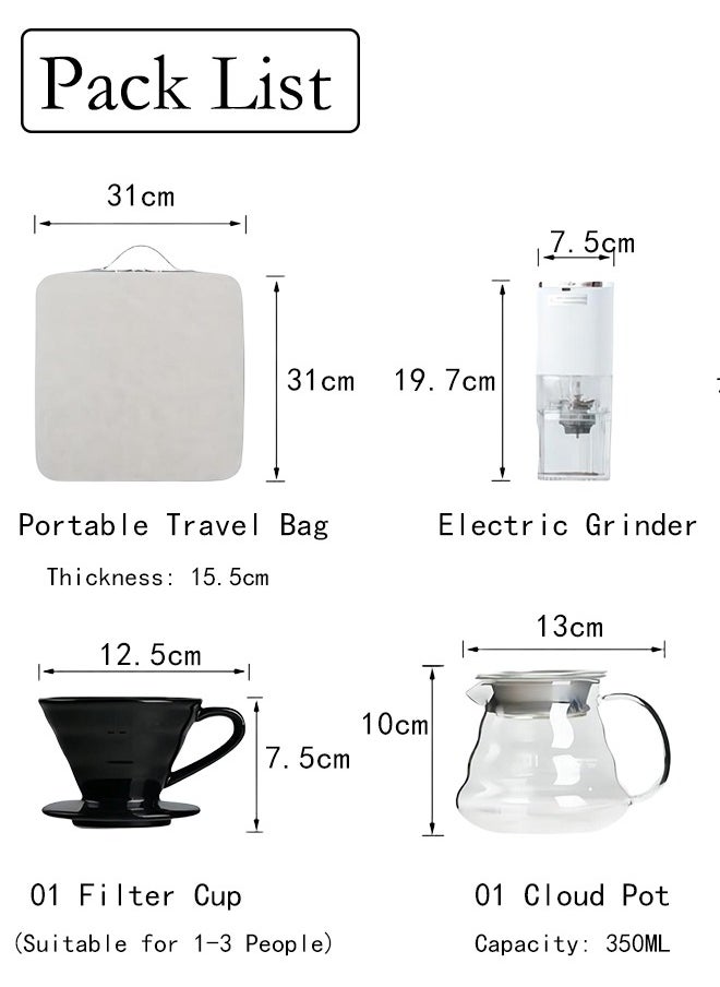 12 Pieces V60 Coffee Set Drip Coffee Maker Set with Portable Travel Bag