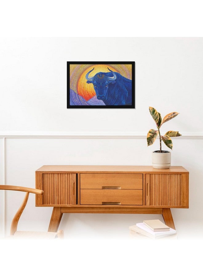 Mad Masters Bull nandi Animal Painting Aesthetic Hanging Photo Frame Decorative Item Home Decoration and Wall Decor for Living Room and Bedroom (MM 1644, 12x18 Inch, Paper, With Plexi Glass) - Image 4