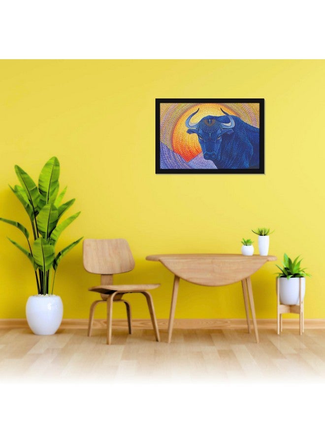 Mad Masters Bull nandi Animal Painting Aesthetic Hanging Photo Frame Decorative Item Home Decoration and Wall Decor for Living Room and Bedroom (MM 1644, 12x18 Inch, Paper, With Plexi Glass) - Image 5