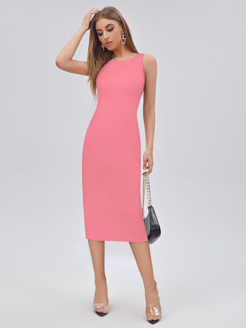 Toochki Dress for Women | Midi Dress for Women | Dresses for Women | Pink Dress | One Piece Dress for Women | Bodycon Dresses for Women - Image 2
