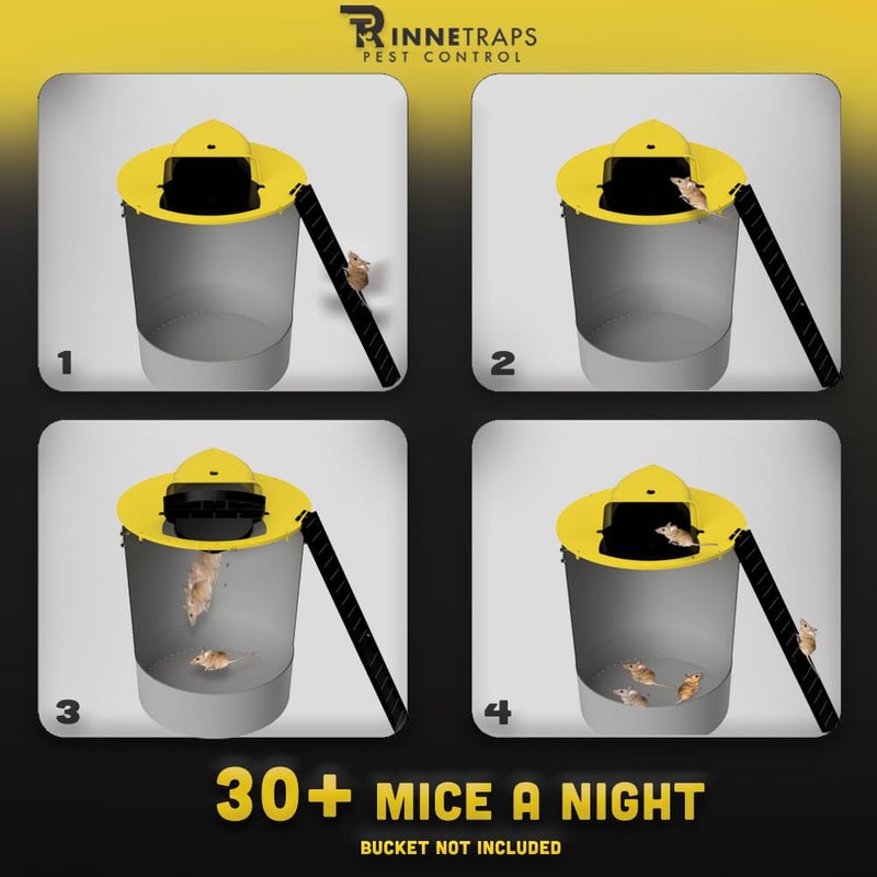 RinneTraps - Flip N Slide Bucket Lid Mouse Trap | Original | Made in USA | US PAT D1,039,648s - Image 2