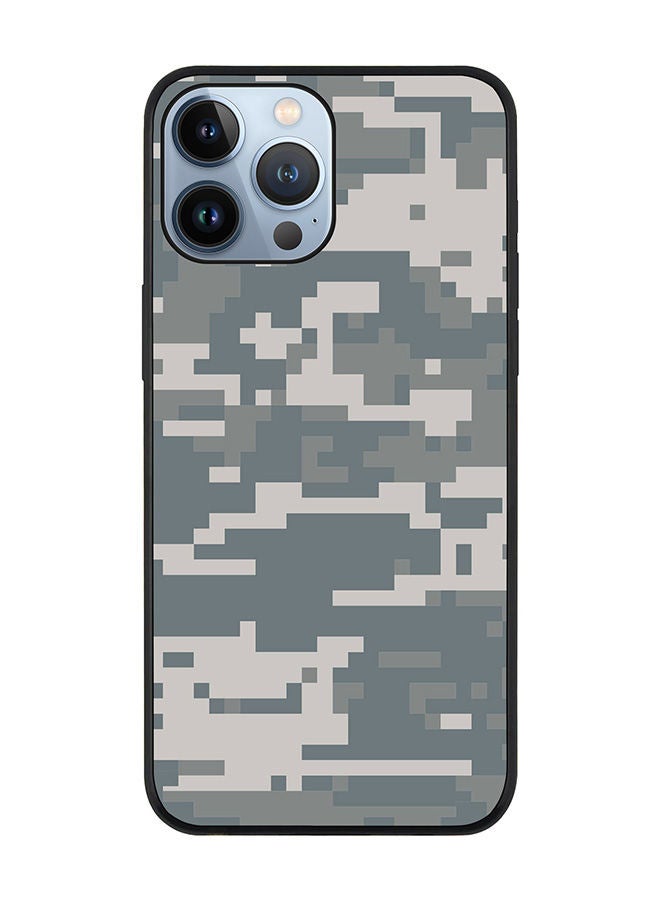 Stylizedd Rugged Black edge case for Apple iPhone 13 Pro Max Slim fit Soft Case Flexible Rubber Edges Anti Drop TPU Gel Thin Cover - Digital Camo  - Image 1