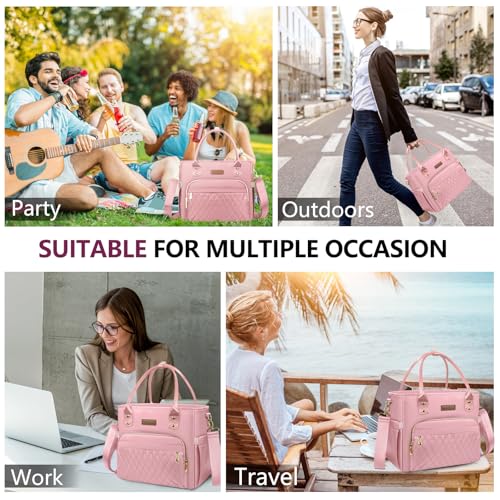MIYCOO Lunch Bag Lunch Box Women - Leakproof Insulated Lunch Cooler Bag for Women - Large Lunch Tote Bags Adults, Pink - Image 4