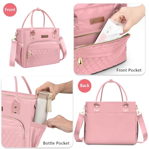 MIYCOO Lunch Bag Lunch Box Women - Leakproof Insulated Lunch Cooler Bag for Women - Large Lunch Tote Bags Adults, Pink - Image 3