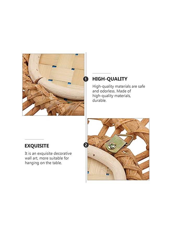 The Bros Handmade Farmhouse Large Rattan Mirror for Wall Decor, Round Entryway Boho Mirror for Living Room Decor, Large Circle Wooden Mirror for Bathroom Hallway Decor - Image 3