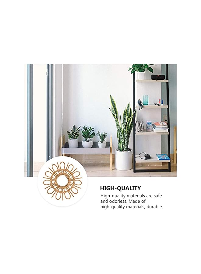 The Bros Handmade Farmhouse Large Rattan Mirror for Wall Decor, Round Entryway Boho Mirror for Living Room Decor, Large Circle Wooden Mirror for Bathroom Hallway Decor - Image 2