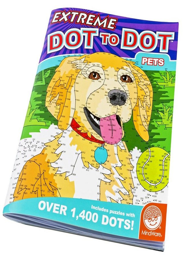 كتاب تلوين النقاط المتطرفة للأطفال: الحيوانات الأليفة - 32 لغز، كل منها يتراوح من 300 إلى أكثر من 1,400 نقطة - للأعمار من 8 سنوات وما فوق