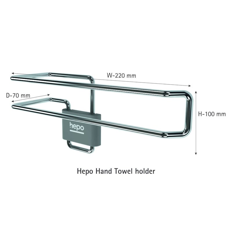 Hettich Hepo Stainless Steel Hand Towel Hanger for washbasin/Towel Holder for Kitchen/Napkin Holder/Bathroom Accessories - 5 Years Replacement Warranty Against Rusting (Chrome) Set of 1  - Image 2