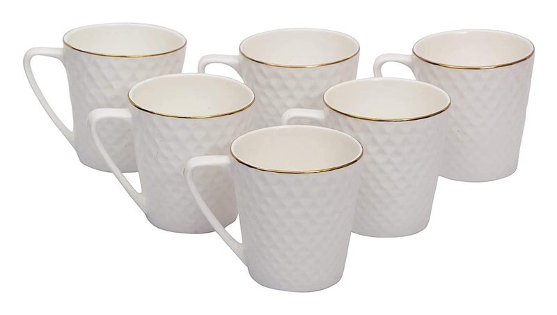 RAINCART Cup Set for Tea Coffee Espresso Bone China 140 ml Set of 6 - Image 1