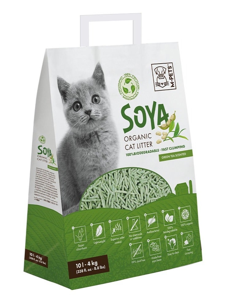 Soya Organic Cat Litter Green Tea Scented 10 L – 100% Biodegradable