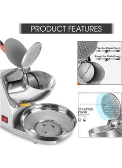 GBEX GBEX Electric Ice Crusher Machine with Double Blades Snow Cone Maker Gola Making Machine Sensor Shaved Ice Crusher Machine 300 Watts Ideal Use in Homes Cafes Stainless Steel  - Image 3