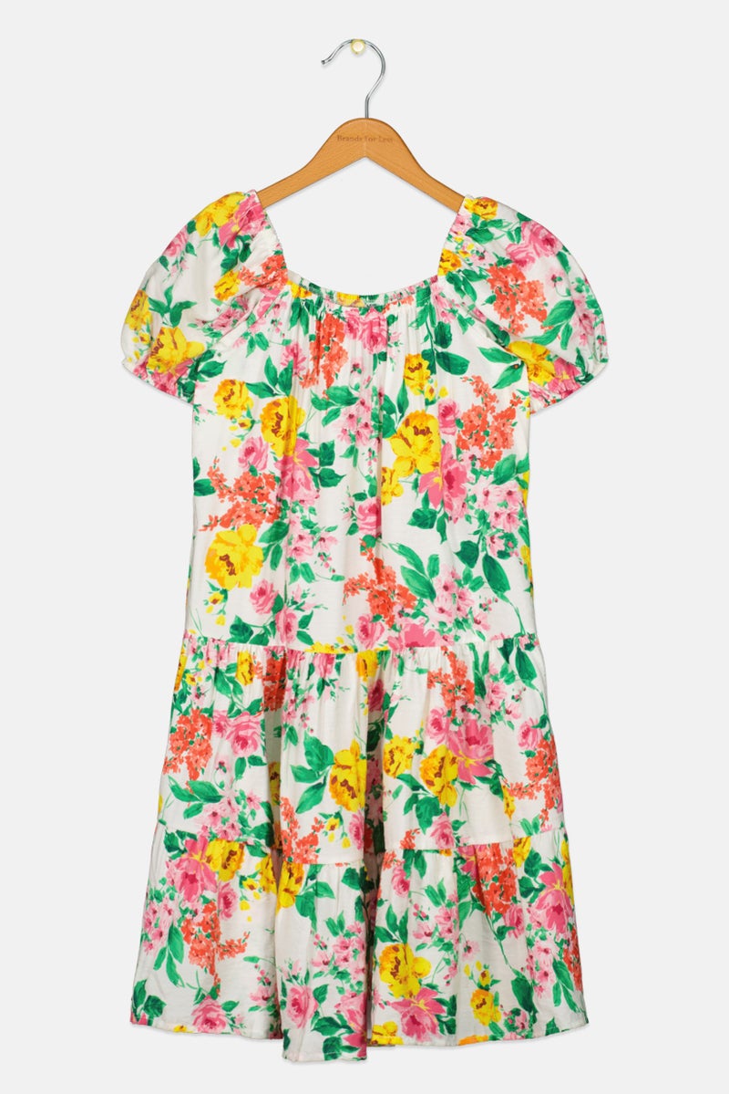 KOTON Kids Girl Allover Print Dress, Multicolor - Image 2