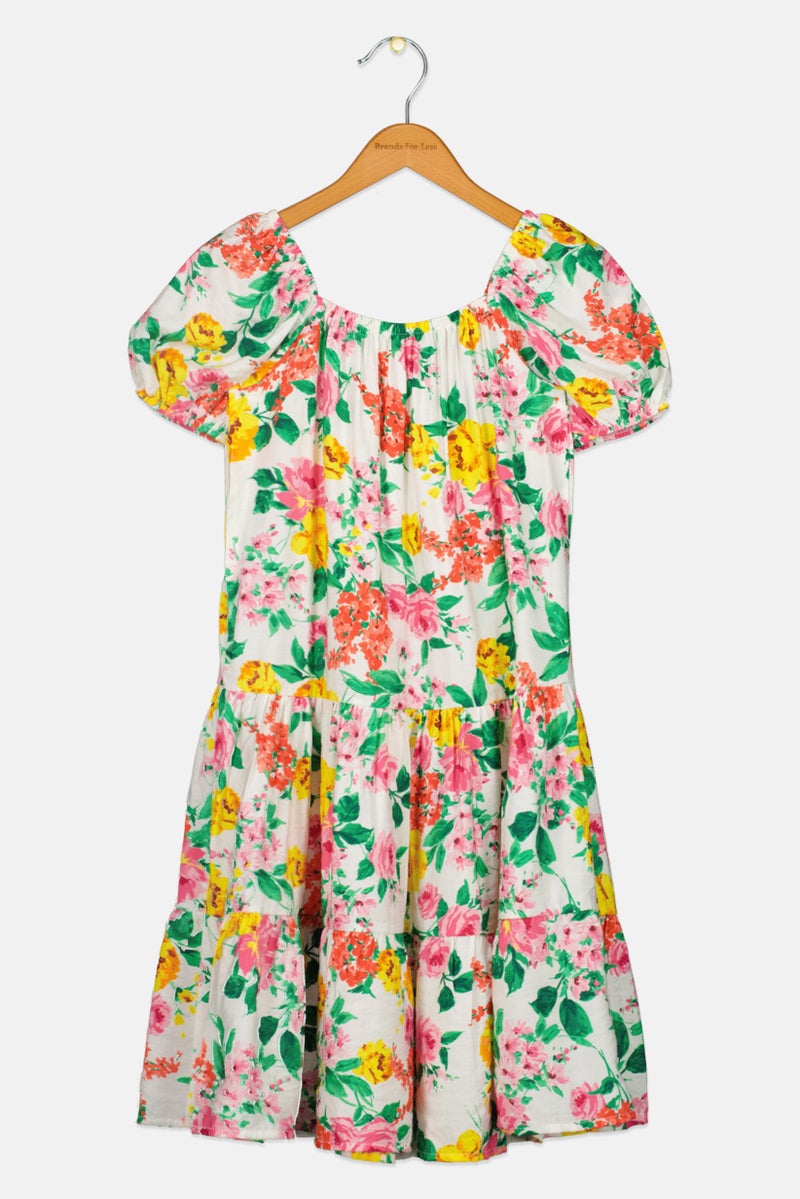 KOTON Kids Girl Allover Print Dress, Multicolor - Image 1