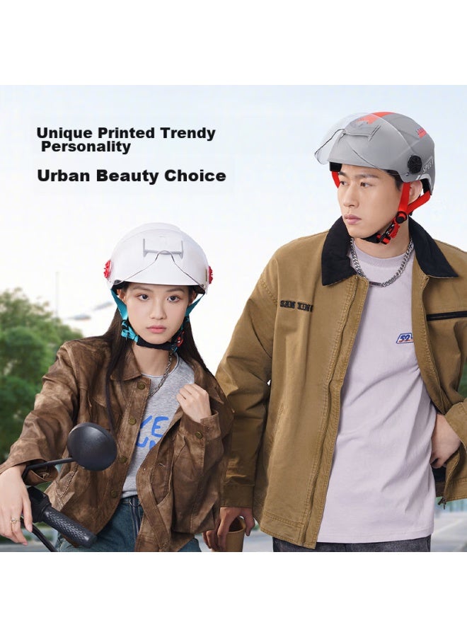 JD.com Jd Jingzao Tk12 Electric Scooter Helmet With Dual Visor, 3c Certified New National Standard Class A, 27mm Thick Eps Shock-absorbing Electric Scooter Helmet, One Size Fits All, White - Image 3