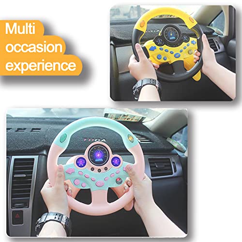 RedCrab Steering Wheel Car Driving Simulated Toy with Light and Music for Kids Pretend Driving Seat ToysBaby Electric Early Learning Educational Toys for Boys and GirlsOrange - Image 5