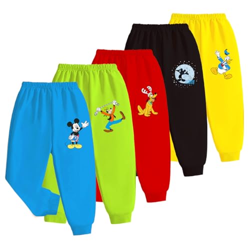 Kuchipoo Cotton Blend Regular Fit Baby Boys And Baby Girls Pajamas - Pack Of 5 (© Disney-Paj-131, Multicolor, 5 Years-6 Years) - Image 1