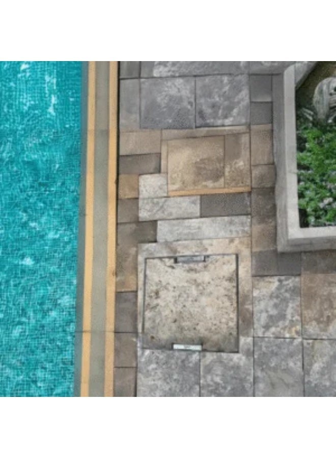 PURA Stainless Steel 304 Manhole Cover Heavy Duty Floor Access Panel Square Drain Cover Anti Corrosion Waterproof Hidden Inspection Hatch for Marble Granite Tile Indoor Outdoor 30x30, 40x40, 50x50 cm - Image 2