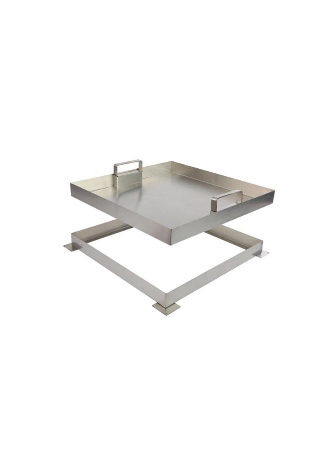 PURA Stainless Steel 304 Manhole Cover Heavy Duty Floor Access Panel Square Drain Cover Anti Corrosion Waterproof Hidden Inspection Hatch for Marble Granite Tile Indoor Outdoor 30x30, 40x40, 50x50 cm - Image 1