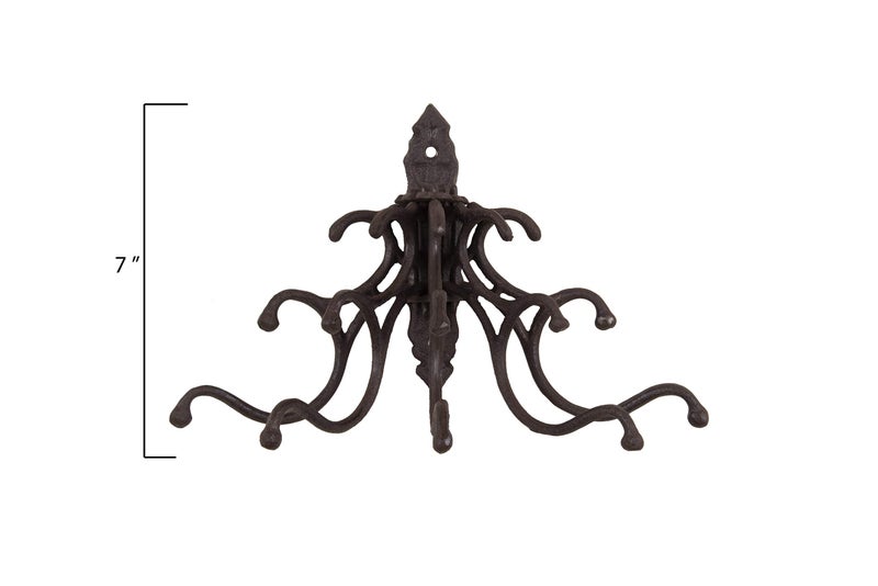 Creative Co-Op Antique Cast Iron Wall Hooks in Rust Finish - Image 2