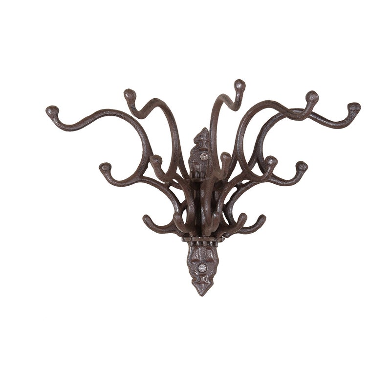 Creative Co-Op Antique Cast Iron Wall Hooks in Rust Finish - Image 5