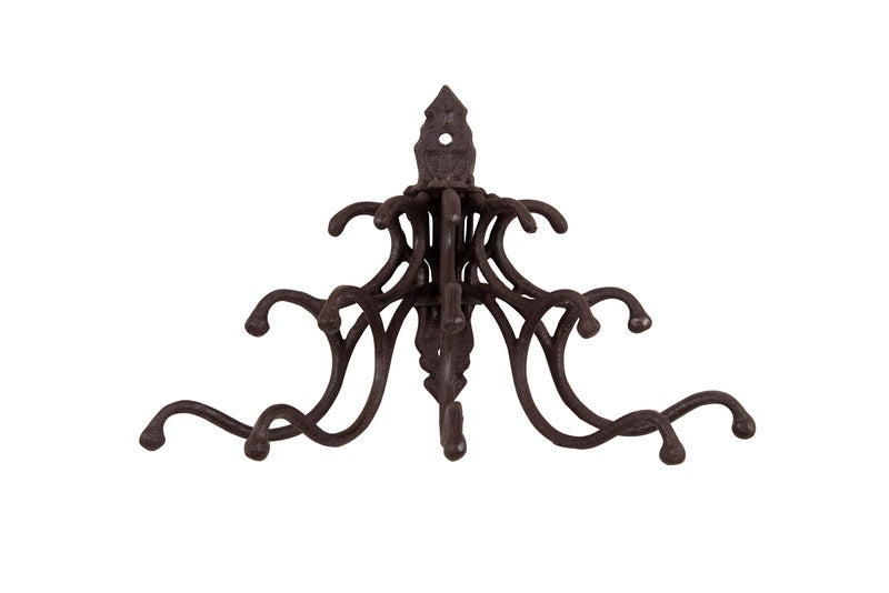 Creative Co-Op Antique Cast Iron Wall Hooks in Rust Finish - Image 1