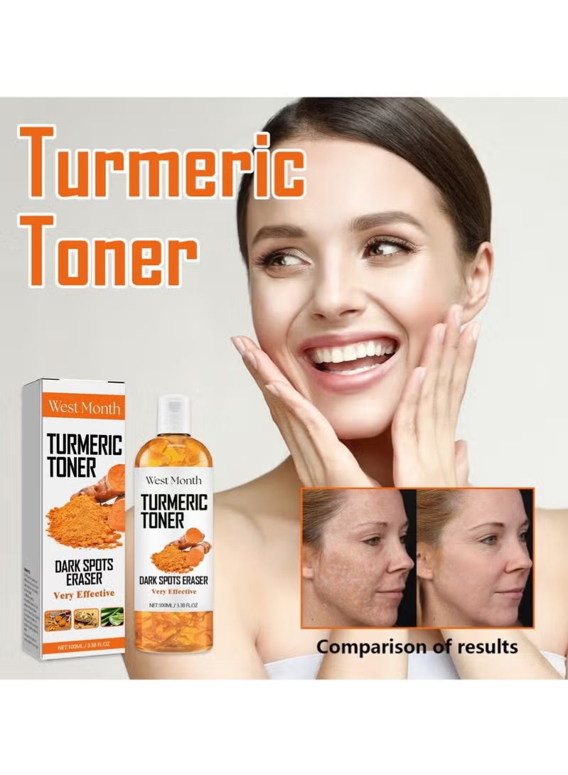 WEST MONTH Turmeric Dark Spot Corrector Toner 100ML Facial Toner For Acne Prone Skin Dark Spot Remover For Face Hydrating Face Toner For Women Treatment - Image 3