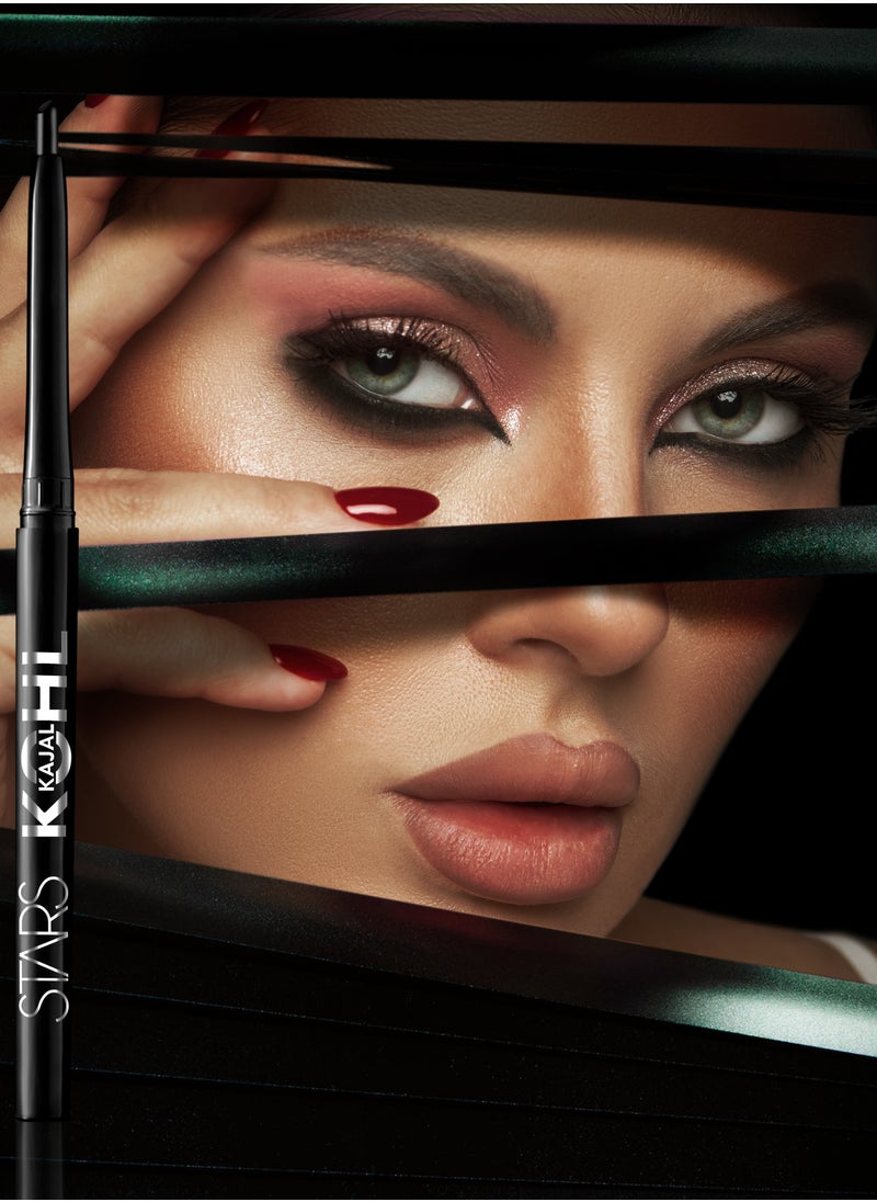 STARS COSMETICS - Waterproof , Smudge Proof Long Stay Kajal Pencil (Black) - Image 1