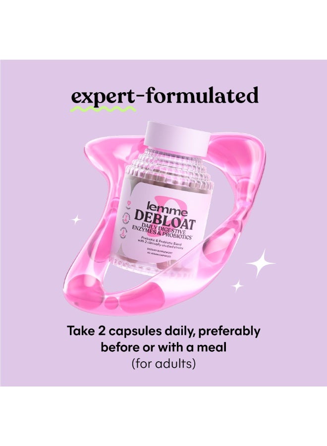 Lemme, Debloat, Daily Digestive Enzymes & Probiotics, 60 Vegan Capsules - Image 2