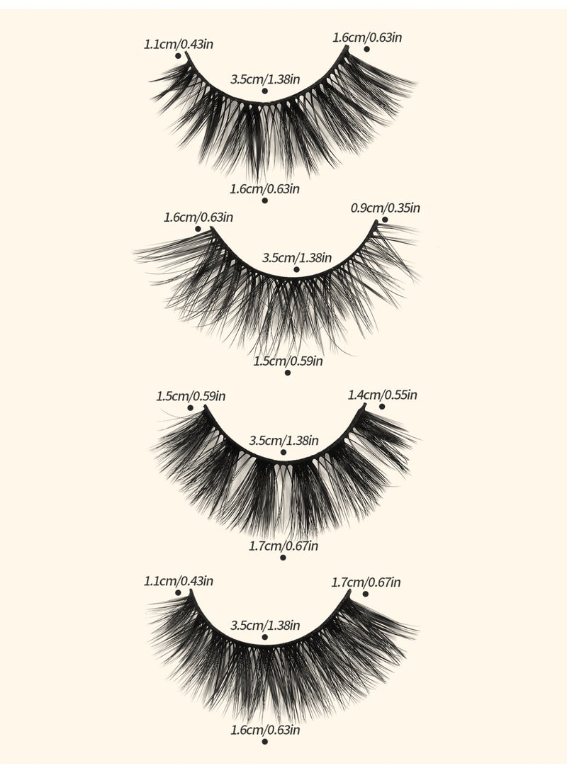 MAGEFY Half  Lashes False Eyelashes Cat Eyes Wispy Natural Faux Mink Lashes 20 Pairs Pack Light Volume Short Fake Eye Lashes Multipack - Image 3