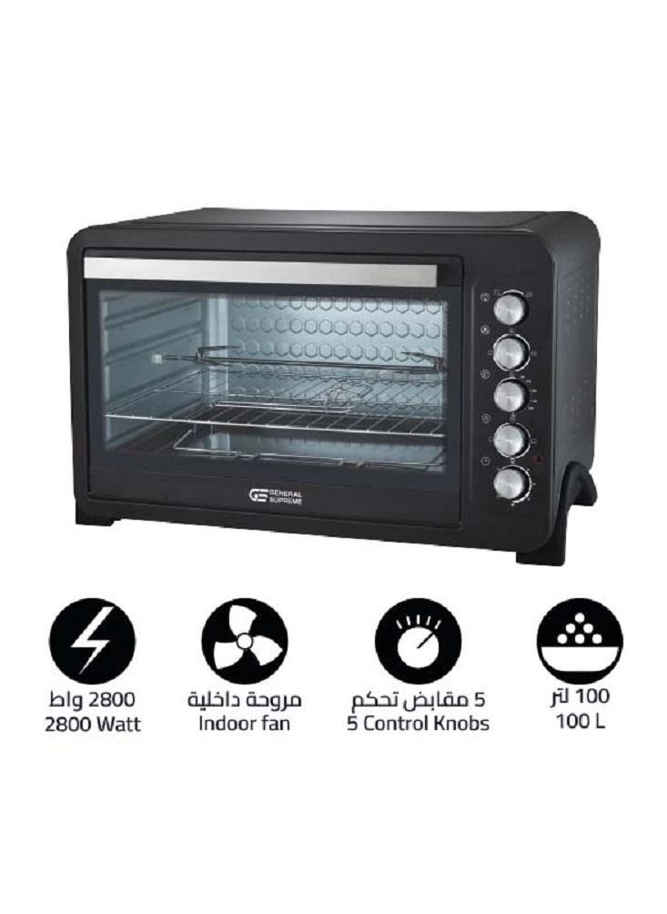 GENERAL SUPREME Electric Oven100 Liters 5 Control Knobs, 2800 Watts  - Image 2