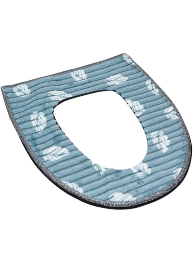 Double Layered Toilet Seat Cover With Zipper Universal Fit Soft And Comfortable Washable Reusable Toilet Cushion Thick, Lid Cover For Bathroom Hygiene Easy To Install Remove And Clean (Sky Blue) - Image 1